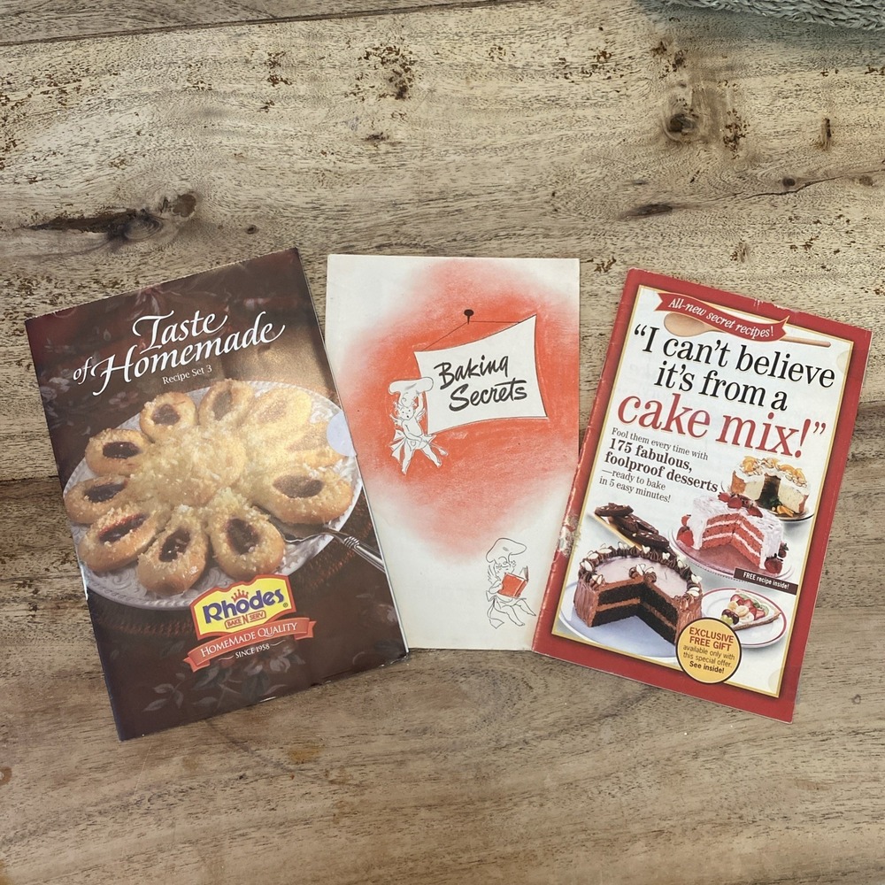 Lot of 3 Vintage Recipe booklets Cake, pastry, Baked goods, meal ideas and bread